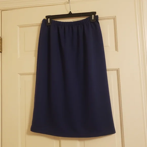 Pablo Collection navy blue and white skirt jacket set, 10 - Picture 7 of 10